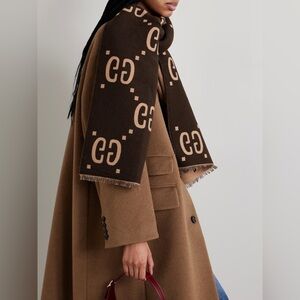 Gucci GG JACQUARD WOOL SILK SCARF (wore once LIKE BRAND NEW)